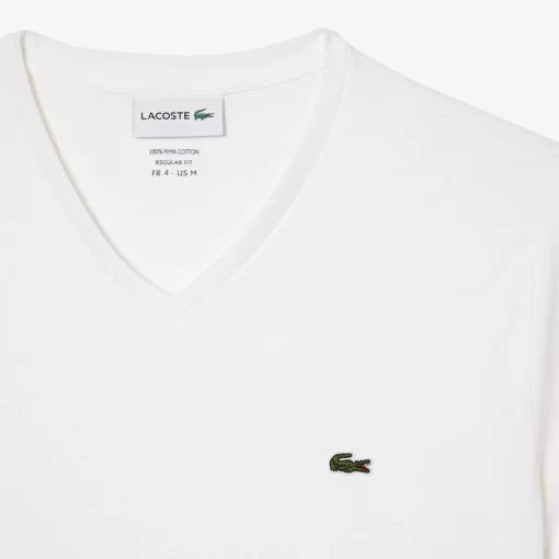 Lacoste T-Shirts-Men'S V-Neck Pima Cotton Jersey T-Shirt