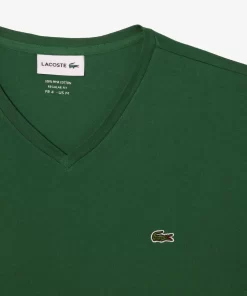 Lacoste T-Shirts-Men'S V-Neck Pima Cotton Jersey T-Shirt