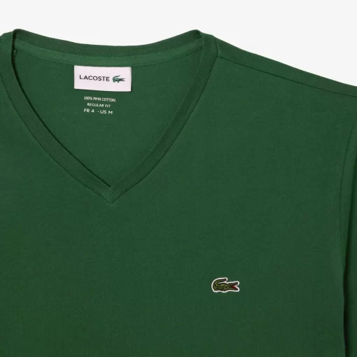 Lacoste T-Shirts-Men'S V-Neck Pima Cotton Jersey T-Shirt