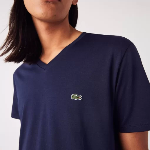 Lacoste T-Shirts-Men'S V-Neck Pima Cotton Jersey T-Shirt