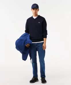 Lacoste Knitwear-Men'S V-Neck Wool Sweater