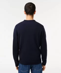 Lacoste Knitwear-Men'S V-Neck Wool Sweater