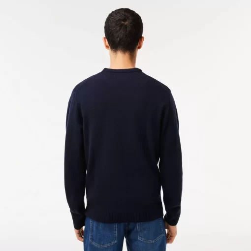 Lacoste Knitwear-Men'S V-Neck Wool Sweater