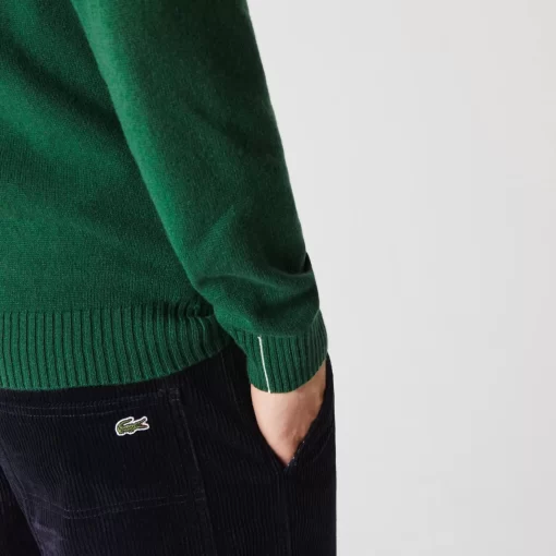 Lacoste Knitwear-Men'S V-Neck Wool Sweater