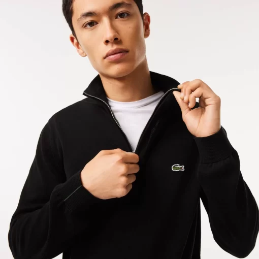 Lacoste Knitwear-Men'S Zippered Organic Cotton Sweater