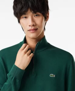 Lacoste Knitwear-Men'S Zippered Organic Cotton Sweater