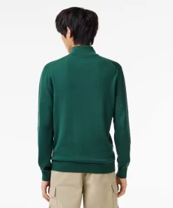 Lacoste Knitwear-Men'S Zippered Organic Cotton Sweater