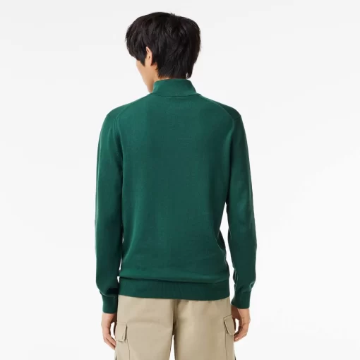 Lacoste Knitwear-Men'S Zippered Organic Cotton Sweater