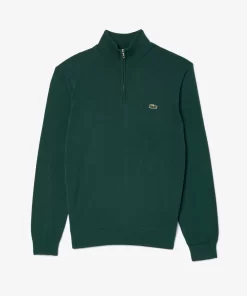 Lacoste Knitwear-Men'S Zippered Organic Cotton Sweater