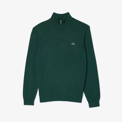 Lacoste Knitwear-Men'S Zippered Organic Cotton Sweater