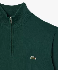 Lacoste Knitwear-Men'S Zippered Organic Cotton Sweater