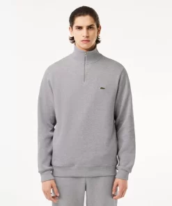 Lacoste Knitwear-Men'S Zippered Stand-Up Collar Cotton Sweatshirt