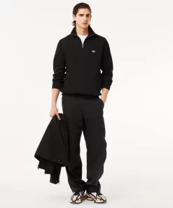 Lacoste Knitwear-Men'S Zippered Stand-Up Collar Cotton Sweatshirt