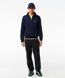 Lacoste Knitwear-Men'S Zippered Stand-Up Collar Cotton Sweatshirt