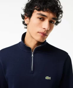 Lacoste Knitwear-Men'S Zippered Stand-Up Collar Cotton Sweatshirt