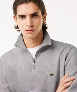 Lacoste Knitwear-Men'S Zippered Stand-Up Collar Cotton Sweatshirt