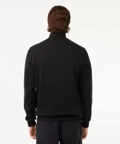 Lacoste Knitwear-Men'S Zippered Stand-Up Collar Cotton Sweatshirt