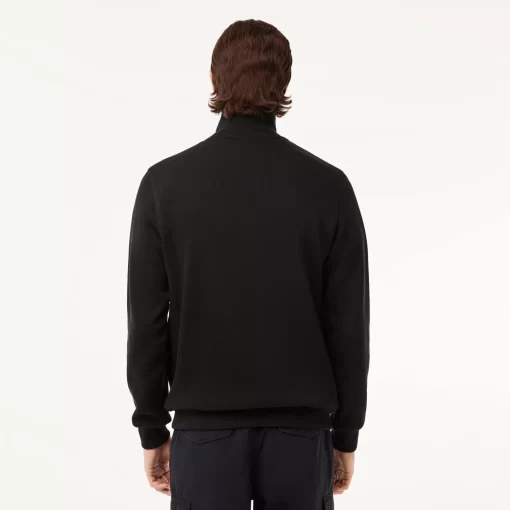 Lacoste Knitwear-Men'S Zippered Stand-Up Collar Cotton Sweatshirt