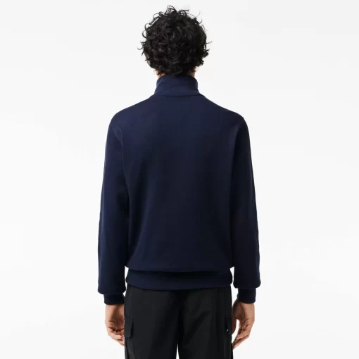 Lacoste Knitwear-Men'S Zippered Stand-Up Collar Cotton Sweatshirt