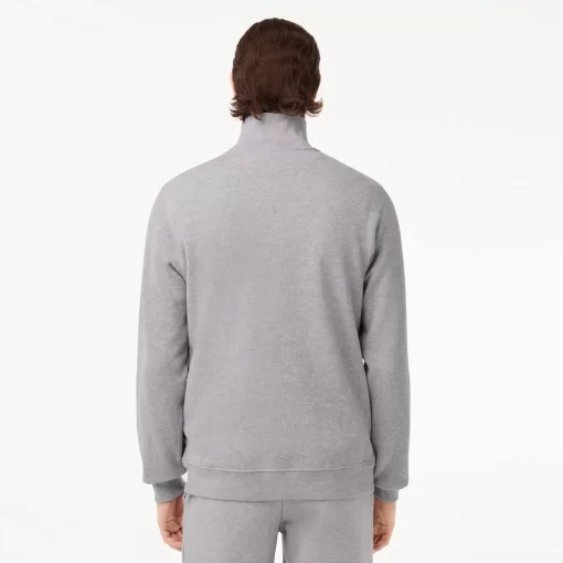 Lacoste Knitwear-Men'S Zippered Stand-Up Collar Cotton Sweatshirt