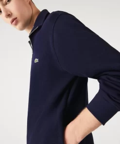 Lacoste Knitwear-Men'S Zippered Stand-Up Collar Cotton Sweatshirt