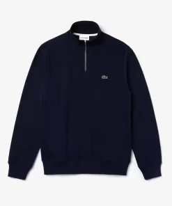 Lacoste Knitwear-Men'S Zippered Stand-Up Collar Cotton Sweatshirt