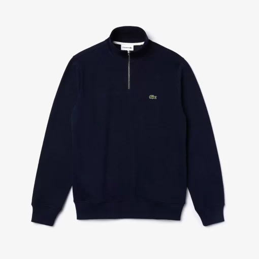 Lacoste Knitwear-Men'S Zippered Stand-Up Collar Cotton Sweatshirt