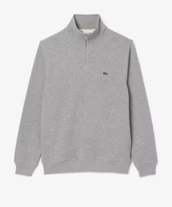 Lacoste Knitwear-Men'S Zippered Stand-Up Collar Cotton Sweatshirt