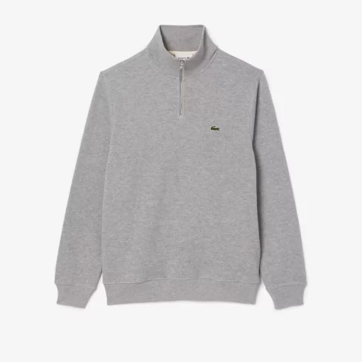 Lacoste Knitwear-Men'S Zippered Stand-Up Collar Cotton Sweatshirt