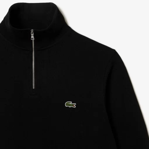 Lacoste Knitwear-Men'S Zippered Stand-Up Collar Cotton Sweatshirt