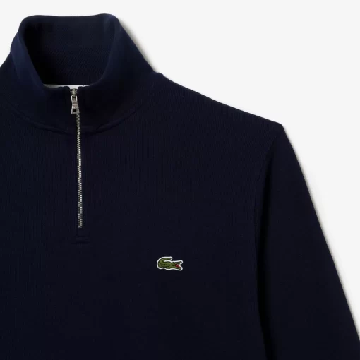 Lacoste Knitwear-Men'S Zippered Stand-Up Collar Cotton Sweatshirt