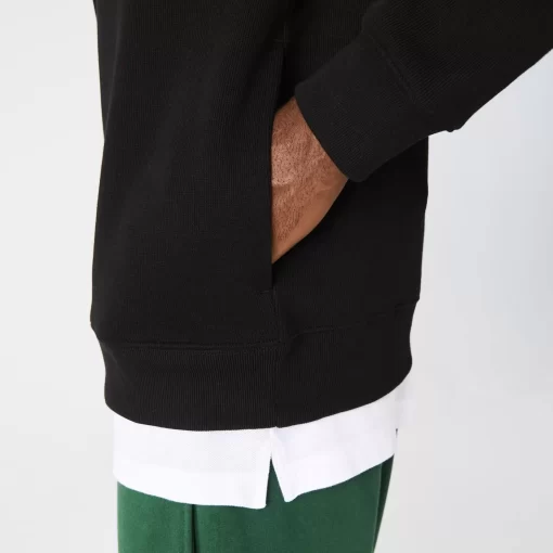 Lacoste Knitwear-Men'S Zippered Stand-Up Collar Cotton Sweatshirt