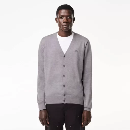 Lacoste Knitwear-Merino Wool Cardigan