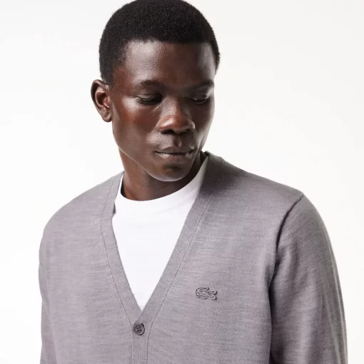 Lacoste Knitwear-Merino Wool Cardigan