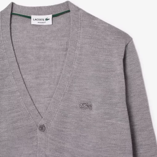 Lacoste Knitwear-Merino Wool Cardigan