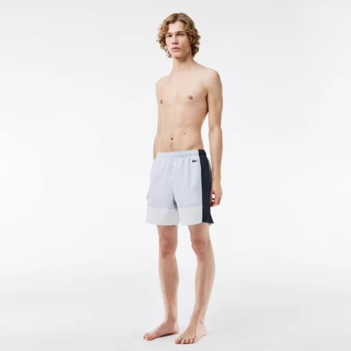 Lacoste Swimwear-Mid Length Colourblock Swim Trunks