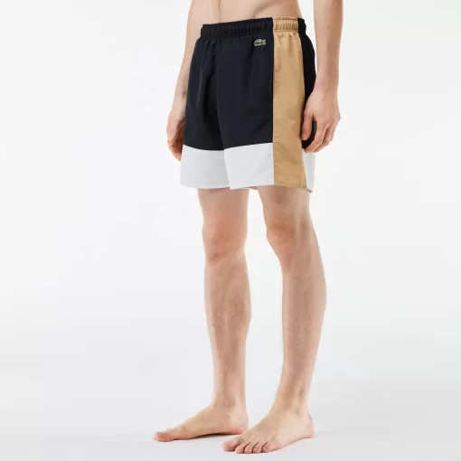 Lacoste Swimwear-Mid Length Colourblock Swim Trunks