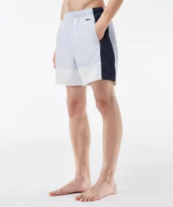 Lacoste Swimwear-Mid Length Colourblock Swim Trunks