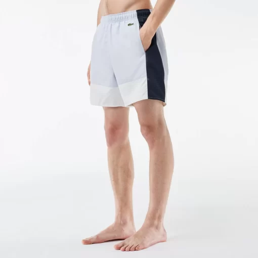 Lacoste Swimwear-Mid Length Colourblock Swim Trunks