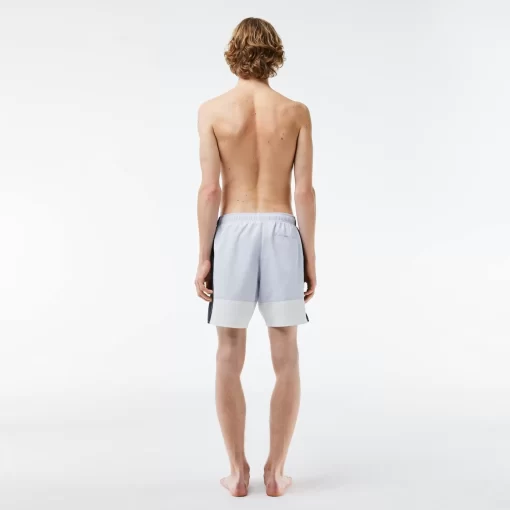 Lacoste Swimwear-Mid Length Colourblock Swim Trunks