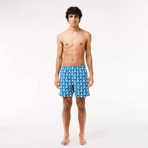 Lacoste Swimwear-Mid Length Robert George Print Swim Trunks