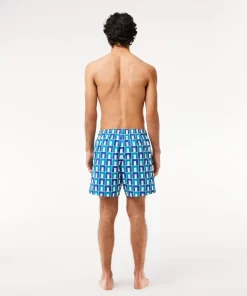 Lacoste Swimwear-Mid Length Robert George Print Swim Trunks