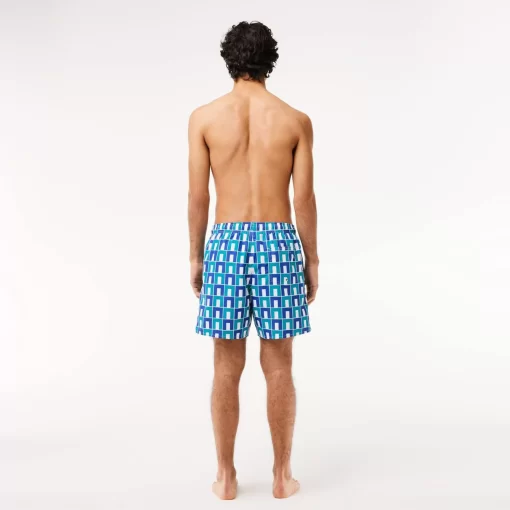 Lacoste Swimwear-Mid Length Robert George Print Swim Trunks