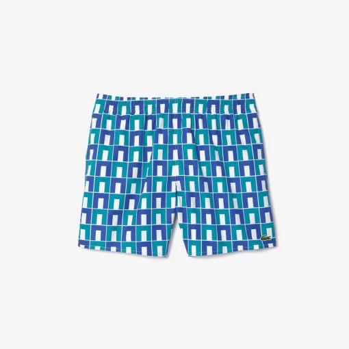 Lacoste Swimwear-Mid Length Robert George Print Swim Trunks