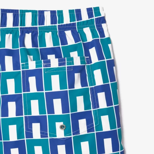 Lacoste Swimwear-Mid Length Robert George Print Swim Trunks