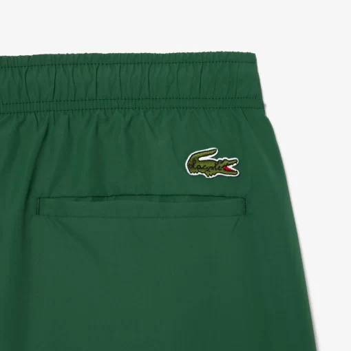 Lacoste Swimwear-Mid Length Slogan Swim Trunks