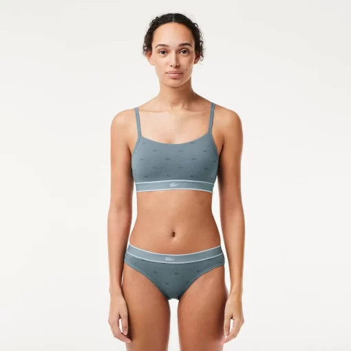 Lacoste Underwear & Loungewear-Mini Croc Signature Bandeau Bralette