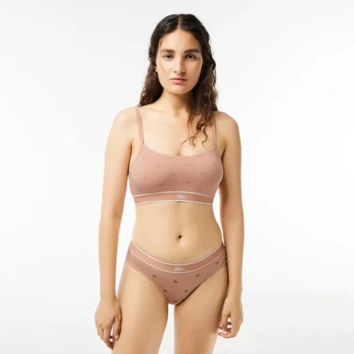 Lacoste Underwear & Loungewear-Mini Croc Signature Bandeau Bralette