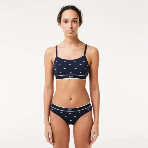 Lacoste Underwear & Loungewear-Mini Croc Signature Bandeau Bralette