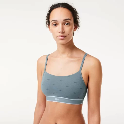 Lacoste Underwear & Loungewear-Mini Croc Signature Bandeau Bralette